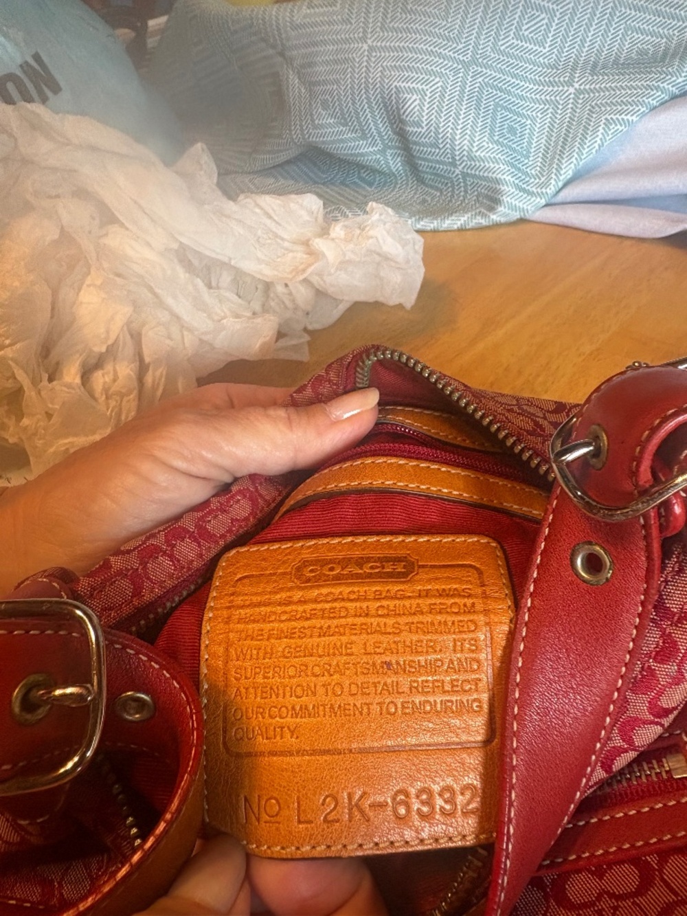 Vintage coach red and cream